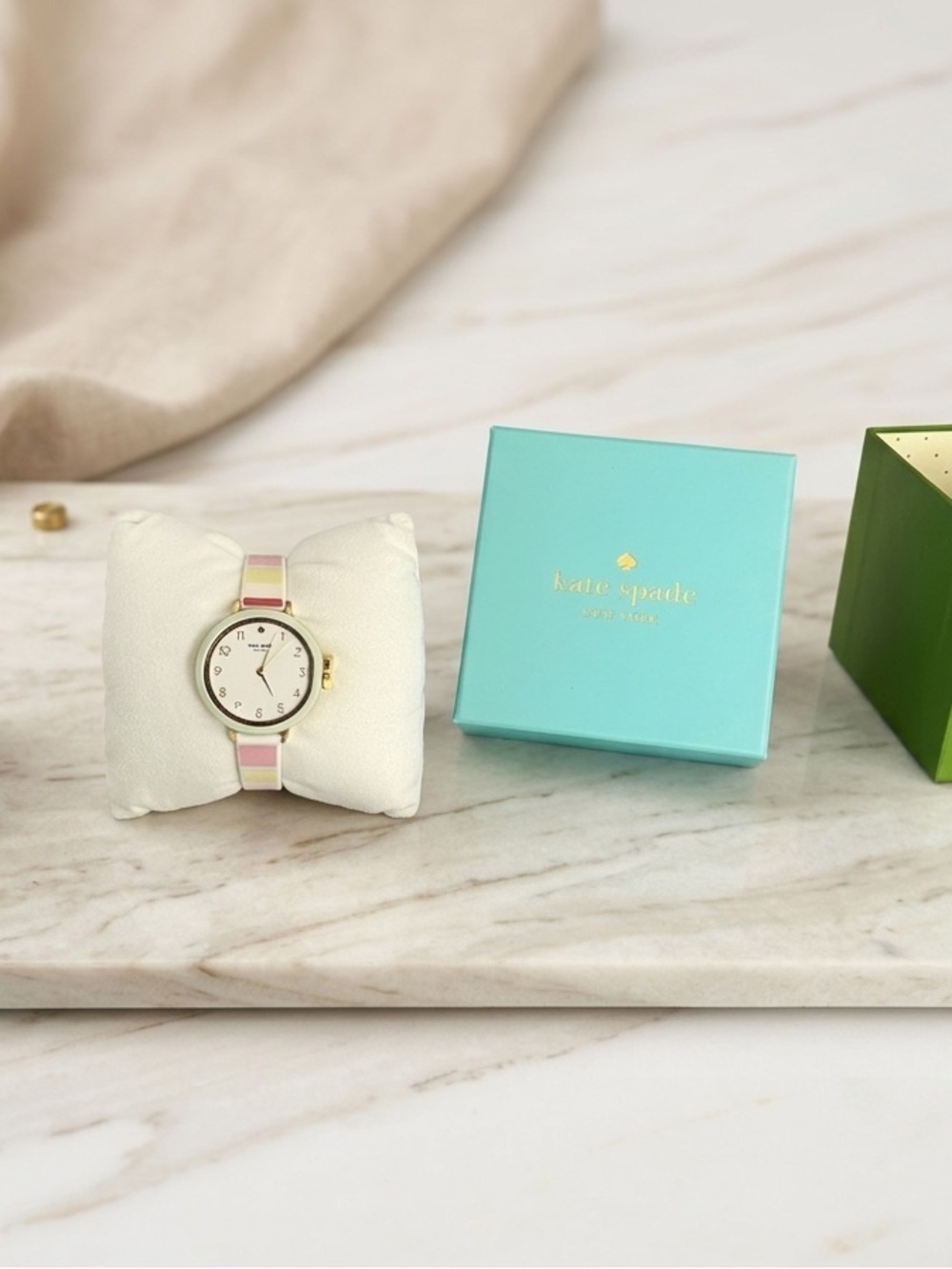 In Box Kate Spade "Live Colorfully" Multi-Stripe Watch - KSW1410